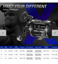 Load image into Gallery viewer, PISCIFUN® CHAOS XS 6000 Blue Round Baitcasting Reel
