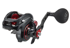 PISCIFUN® Alijoz 300 Black and Red Low Profile Baitcasting Reel