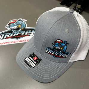 Trophy Cat Tackle Grey/White Snap Back Trucker Hat